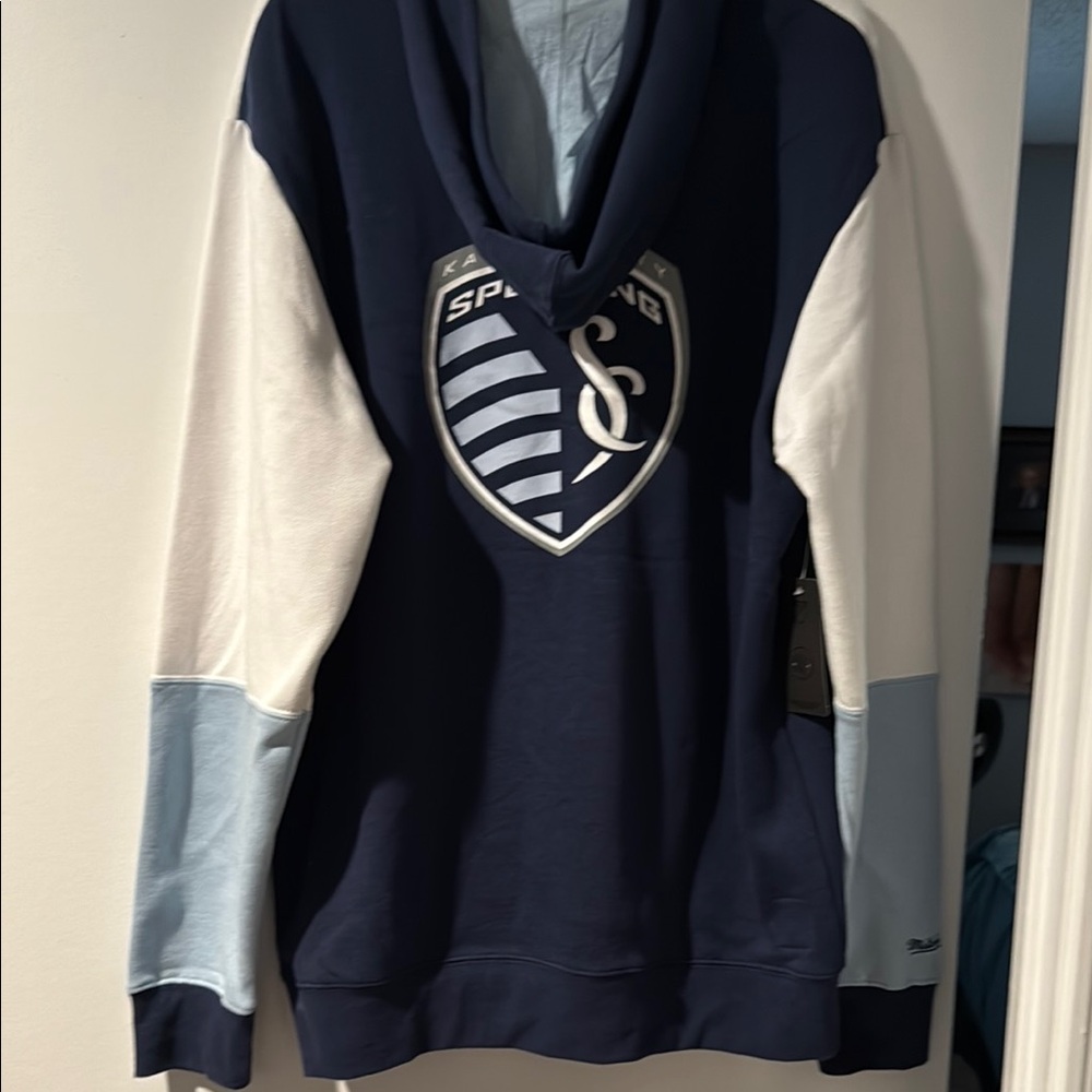 Mitchell & Ness Blue and White Sweatshirt Varsity Style